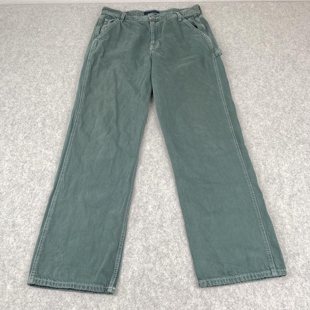 Aeropostale Pants Womens 12R (32x30) Green 90s Baggy Carpenter Denim Stretch